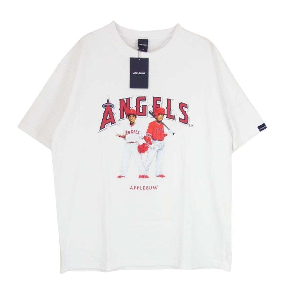 アップルバム MLB2121101A LA Angels Boy T-Shirt エンゼルス ボーイ プリント 半袖 Tシャツ ホワイト系 XL【新古品】【未使用】【中古】
