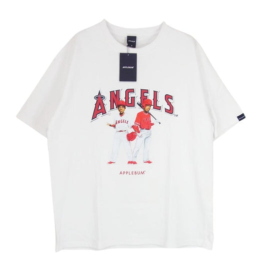 アップルバム MLB2121101A LA Angels Boy T-Shirt エンゼルス ボーイ プリント 半袖 Tシャツ ホワイト系 XL【新古品】【未使用】【中古】