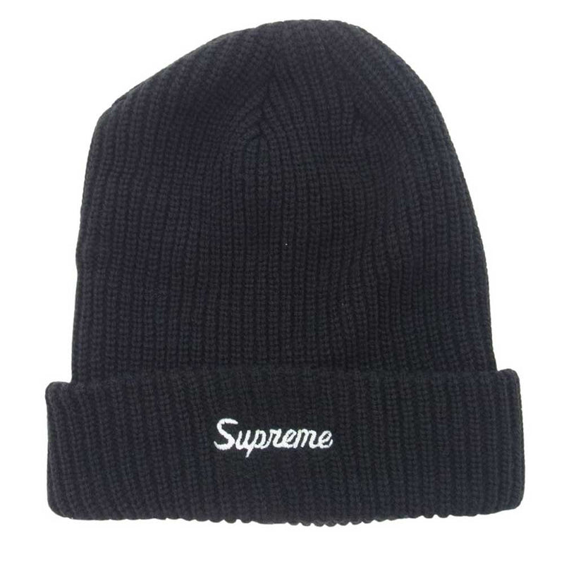 Supreme シュプリーム 22AW Loose Gauge Beanie ルーズ ゲージ ビーニー ロゴ刺繍 ニット キャップ 帽子 ブラック系【中古】