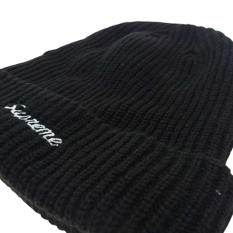 Supreme シュプリーム 22AW Loose Gauge Beanie ルーズ ゲージ ビーニー ロゴ刺繍 ニット キャップ 帽子 ブラック系【中古】