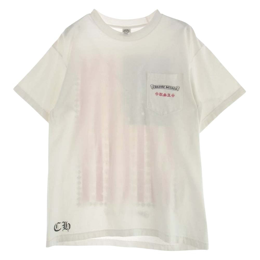 CHROME HEARTS クロムハーツ（原本無） American Flag Dagger Tee アメリカンフラッグ ダガー Tシャツ 半袖 ホワイト系 L【中古】