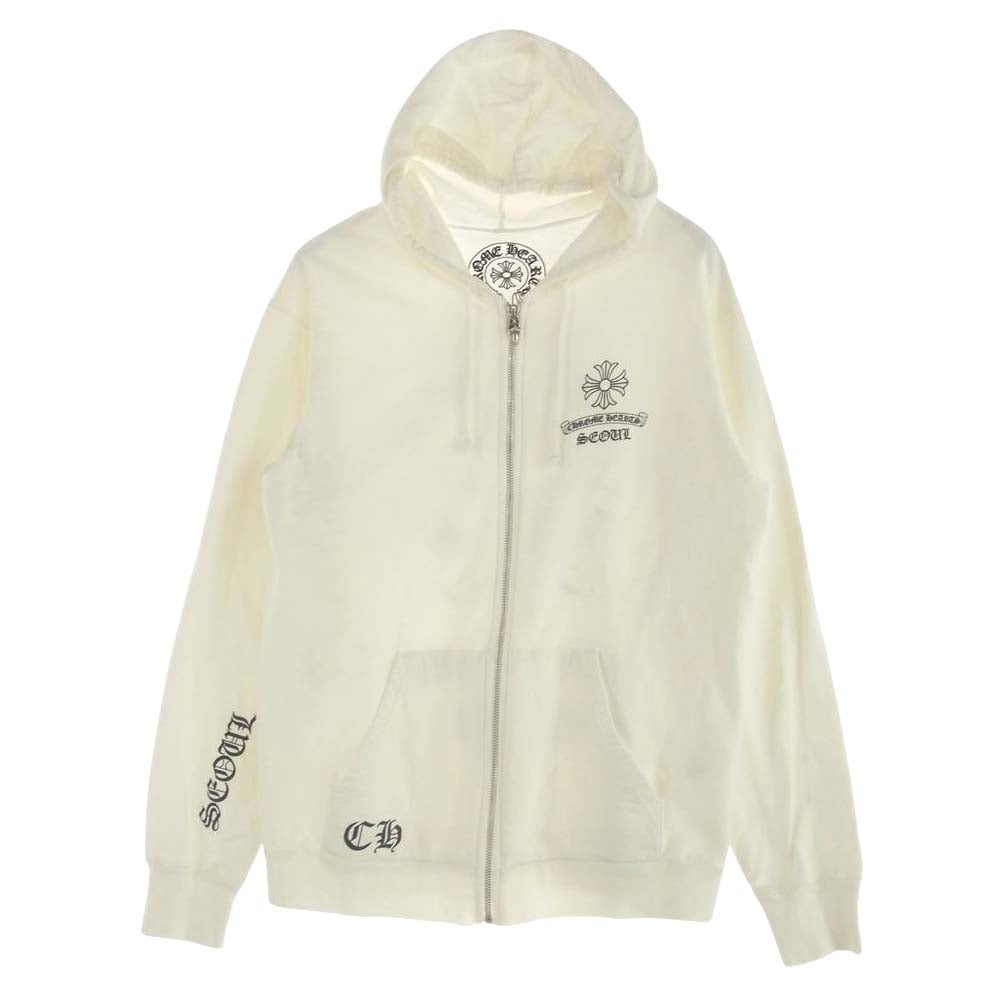 CHROME HEARTS クロムハーツ（原本無） ソウル限定 CHプラス プリント ダガージップ パーカー ホワイト系 L【中古】