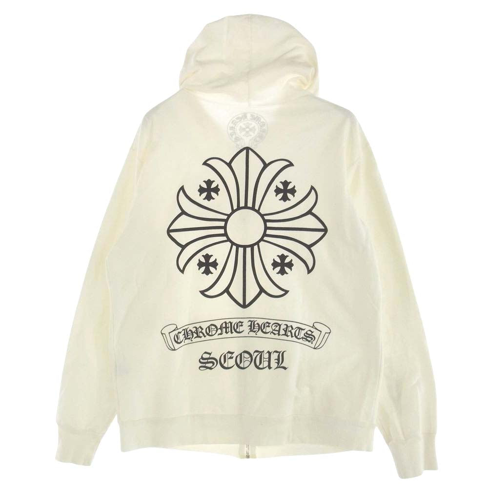 CHROME HEARTS クロムハーツ（原本無） ソウル限定 CHプラス プリント ダガージップ パーカー ホワイト系 L【中古】