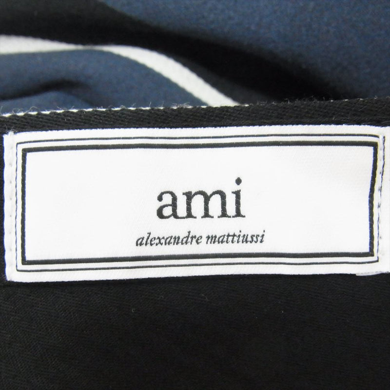 AMI PARIS アミパリス 14SS E14T03 AMI ALEXANDRE MATTIUSSI ストライプ スラックス ロング パンツ スラックス ネイビー系 38【中古】