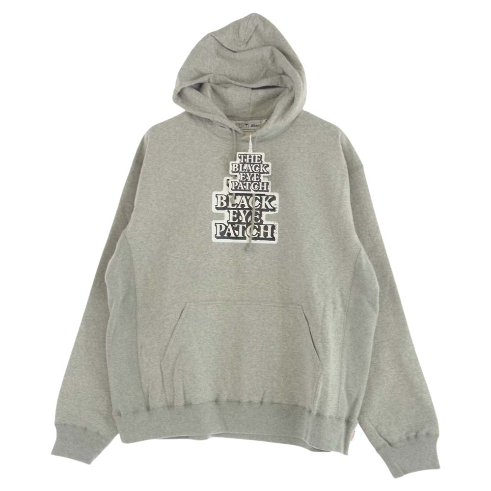 BlackEyePatch ブラックアイパッチ 21AW BEPFW21TP27 OG LABEL HOODIE レーベル ロゴ フーディー プルオーバ― パーカー グレー系 XL【極上美品】【中古】
