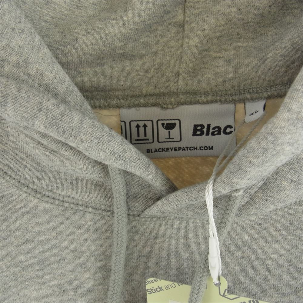 BlackEyePatch ブラックアイパッチ 21AW BEPFW21TP27 OG LABEL HOODIE レーベル ロゴ フーディー プルオーバ― パーカー グレー系 XL【極上美品】【中古】