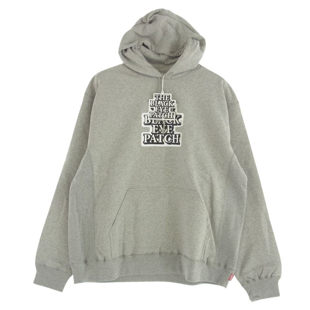 BlackEyePatch ブラックアイパッチ 21AW BEPFW21TP27 OG LABEL HOODIE レーベル ロゴ フーディー プルオーバ― パーカー グレー系 XL【極上美品】【中古】