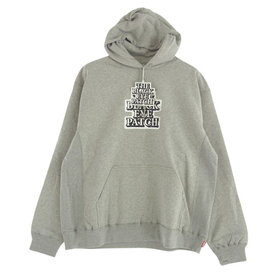 BlackEyePatch ブラックアイパッチ 21AW BEPFW21TP27 OG LABEL HOODIE レーベル ロゴ フーディー プルオーバ― パーカー グレー系 XL【極上美品】【中古】
