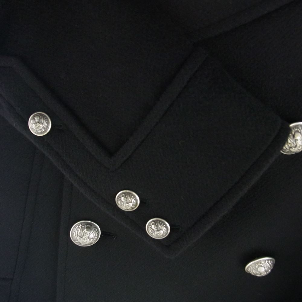 BALMAIN バルマン T270 B926 デカルナン期 カシミヤ ショート ダブル ピーコート ブラック系 44【中古】