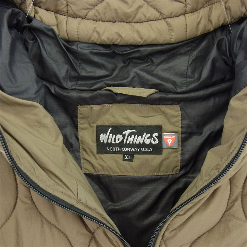 WILDTHINGS ワイルドシングス WT21229SK  QUILTED HOOD JACKET 中綿 プリマロフト キルティング フーディー ジャケット G.TAUPE XL【中古】