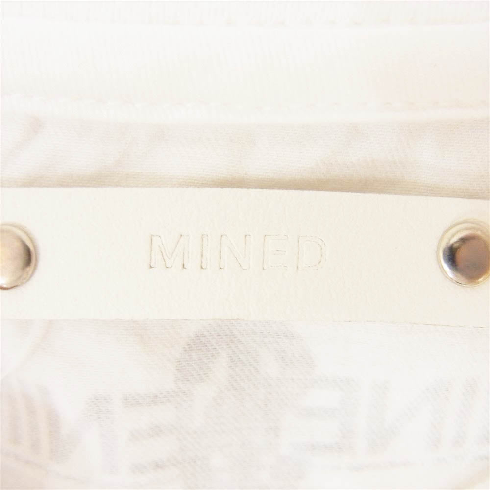 MINEDENIM マインデニム 1904-4004-00-012 ハンドポケット付き グラフィック ロゴ プリント 半袖 クルーネック Tシャツ ホワイト系 1【中古】