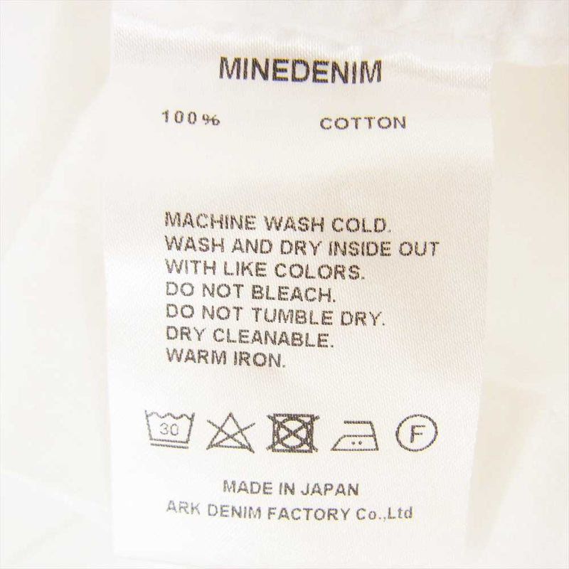 MINEDENIM マインデニム 1904-4004-00-012 ハンドポケット付き グラフィック ロゴ プリント 半袖 クルーネック Tシャツ ホワイト系 1【中古】