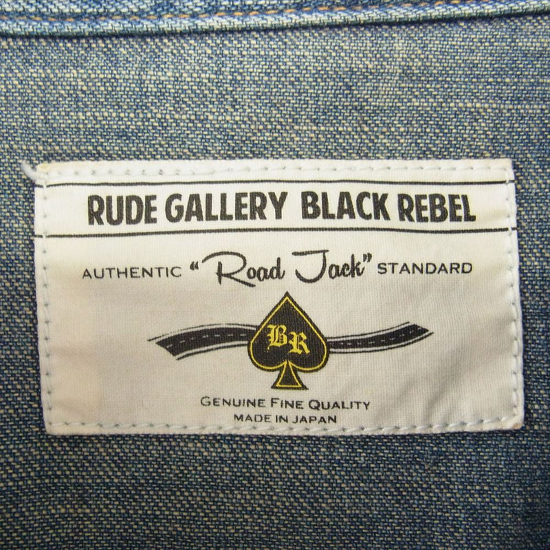 RUDE GALLERY BLACK REBEL ルードギャラリーブラックレーベル ウェスタン デニム 長袖 シャツ インディゴブルー系 L【中古】