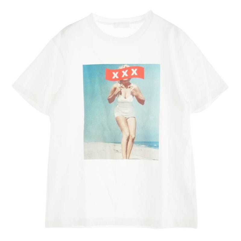 GOD SELECTION XXX ゴッドセレクション 19SS Marilyn Monroe Tee マリリンモンロー フォトプリント 半袖 クルーネック Tシャツ ホワイト系 M【美品】【中古】