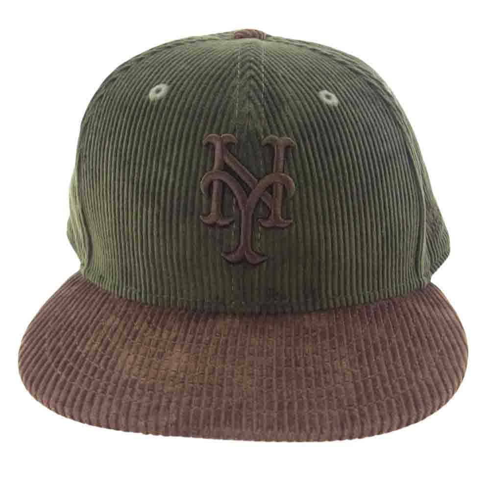NEW ERA ニューエラ ツートーン コーデュロイ 6パネル ロゴ刺繍 ベースボールキャップ ブラウン系 61.5cm【中古】