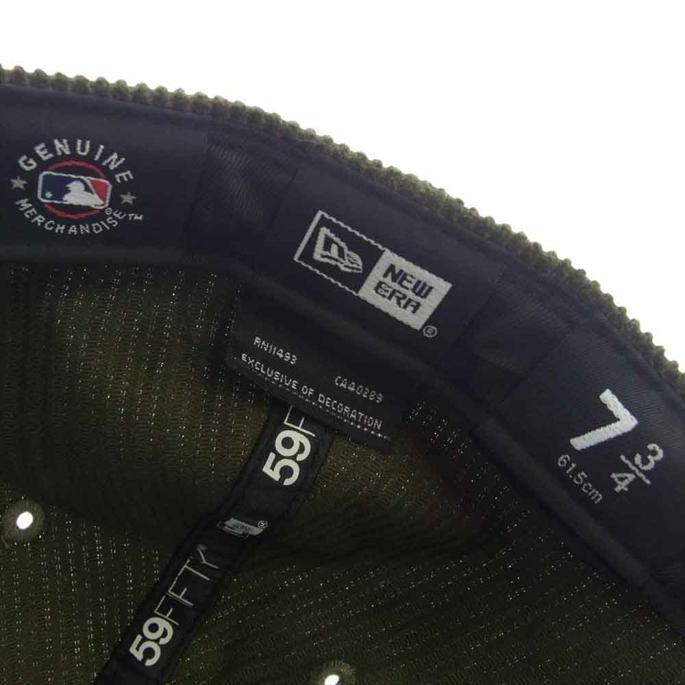 NEW ERA ニューエラ ツートーン コーデュロイ 6パネル ロゴ刺繍 ベースボールキャップ ブラウン系 61.5cm【中古】