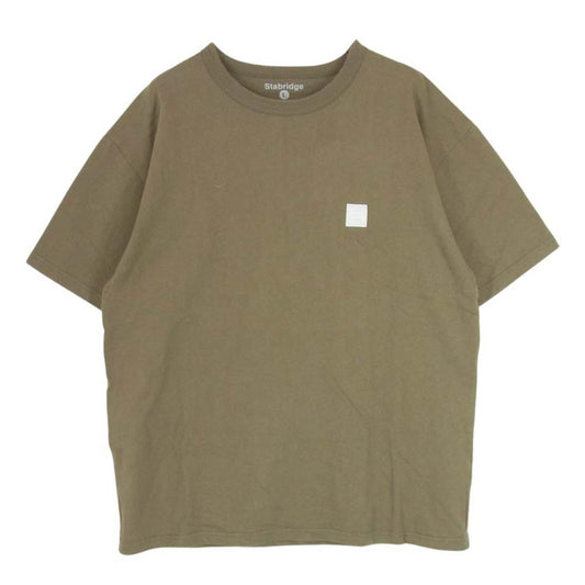 スタブリッジ the Apartment TOUGH WORKERS SS Tee ジアパートメント タフ ワーカーズ 半袖 ロゴネーム Tシャツ オリーブ カーキ系 L【中古】