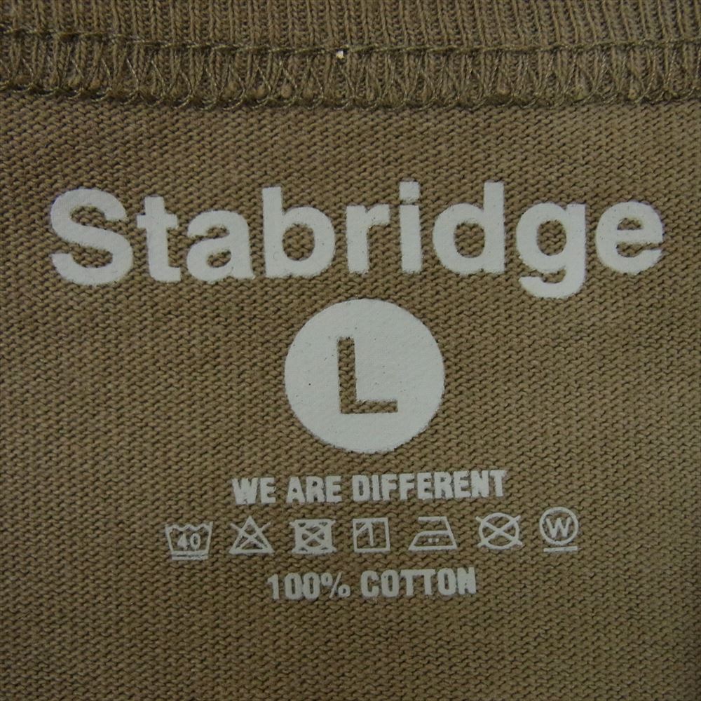 スタブリッジ the Apartment TOUGH WORKERS SS Tee ジアパートメント タフ ワーカーズ 半袖 ロゴネーム Tシャツ オリーブ カーキ系 L【中古】