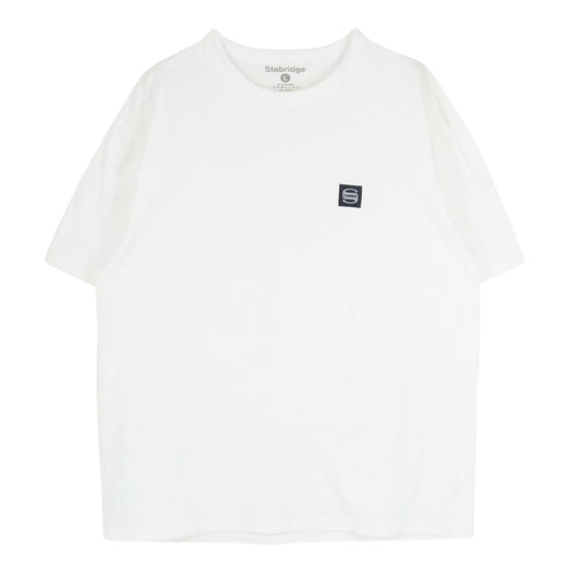 スタブリッジ the Apartment TOUGH WORKERS SS Tee ジアパートメント タフ ワーカーズ 半袖 ロゴネーム Tシャツ ホワイト系 L【中古】