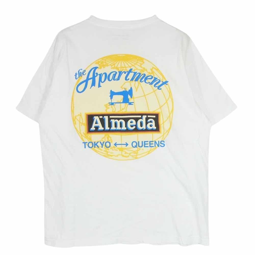 ジアパートメント 23SS × The Almeda Club Globe T-Shirt アメリカ製 グラフィック プリント Ｔシャツ ホワイト系 XL【中古】