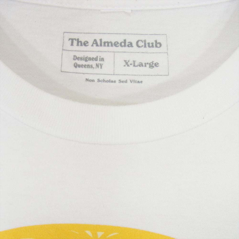 ジアパートメント 23SS × The Almeda Club Globe T-Shirt アメリカ製 グラフィック プリント Ｔシャツ ホワイト系 XL【中古】