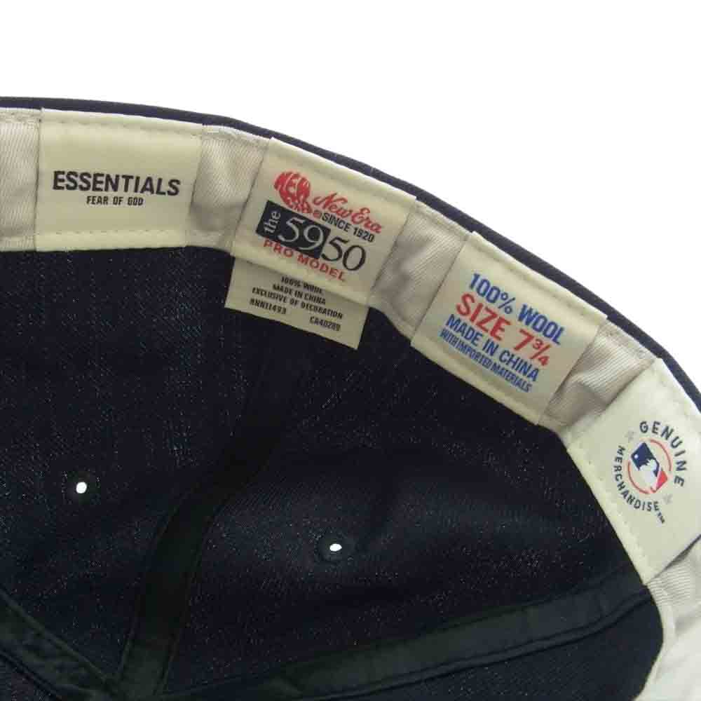 FEAR OF GOD フィアオブゴッド ESSENTIALS FOG × New Era FIFTH COLLECTION エッセンシャルズ ニューエラ ロゴ刺繍 ベースボールキャップ ネイビー系 7.75【中古】