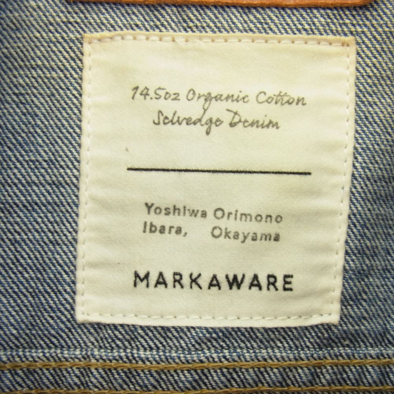 markaware マーカウェア A17C-13BL01C 14.5oz Organic Cotton Selvedge Denim Jacket オーガニックコットン セルビッジ デニムジャケット インディゴブルー系 2【中古】