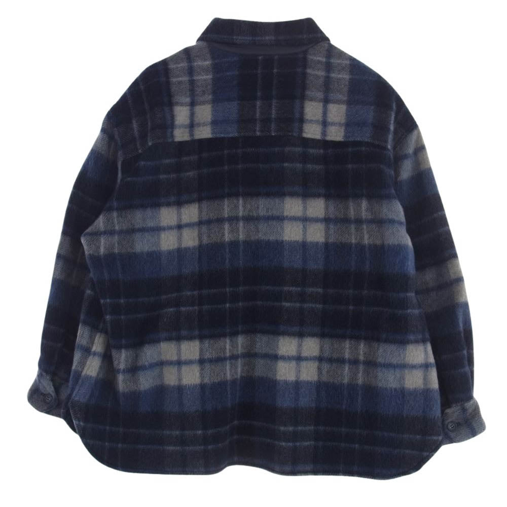 is-ness イズネス 21AW 1003AWSH01 CPO SHIRT JACKET ウール ナイロン モヘア モヘヤ 長袖 シャツ ジャケット ブルー系 L【中古】