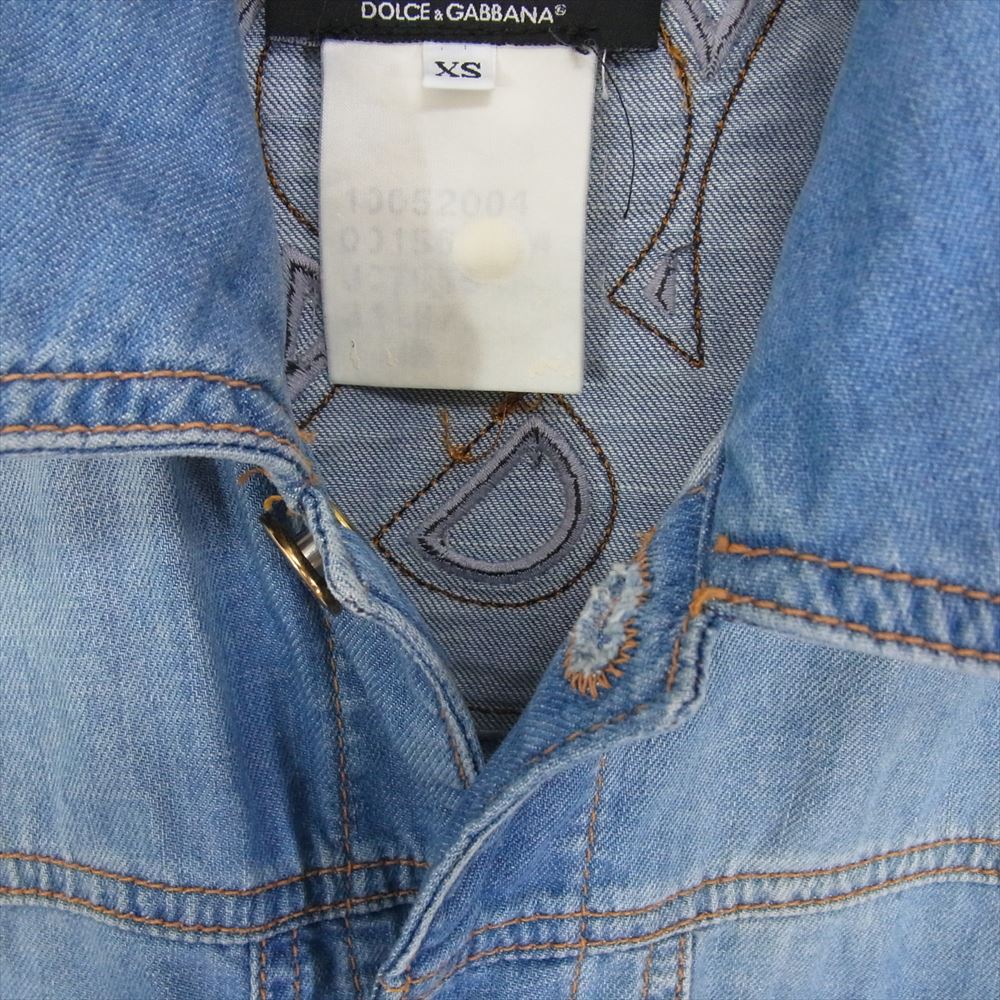 DOLCE&GABBANA ドルチェアンドガッバーナ マルチポケット デニム 長袖 シャツ ジャケット インディゴブルー系 XS【中古】