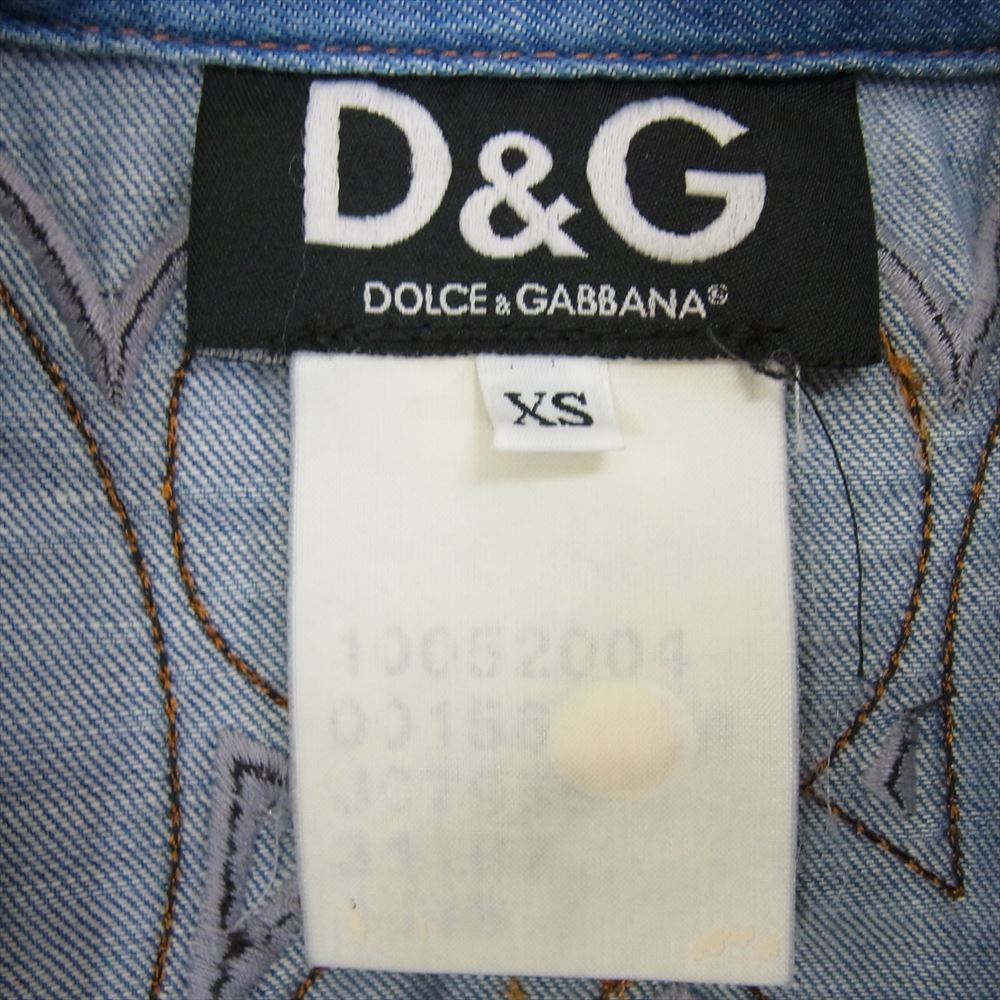 DOLCE&GABBANA ドルチェアンドガッバーナ マルチポケット デニム 長袖 シャツ ジャケット インディゴブルー系 XS【中古】