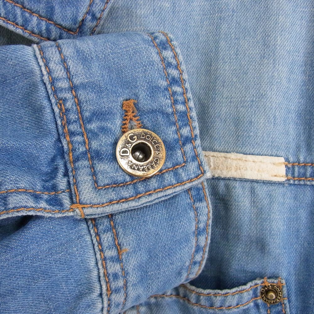 DOLCE&GABBANA ドルチェアンドガッバーナ マルチポケット デニム 長袖 シャツ ジャケット インディゴブルー系 XS【中古】