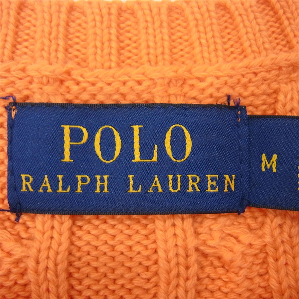 POLO RALPH LAUREN ポロ・ラルフローレン WMPOSWENC0206996 コットン ケーブル 半袖 ニット オレンジ系 M【極上美品】【中古】