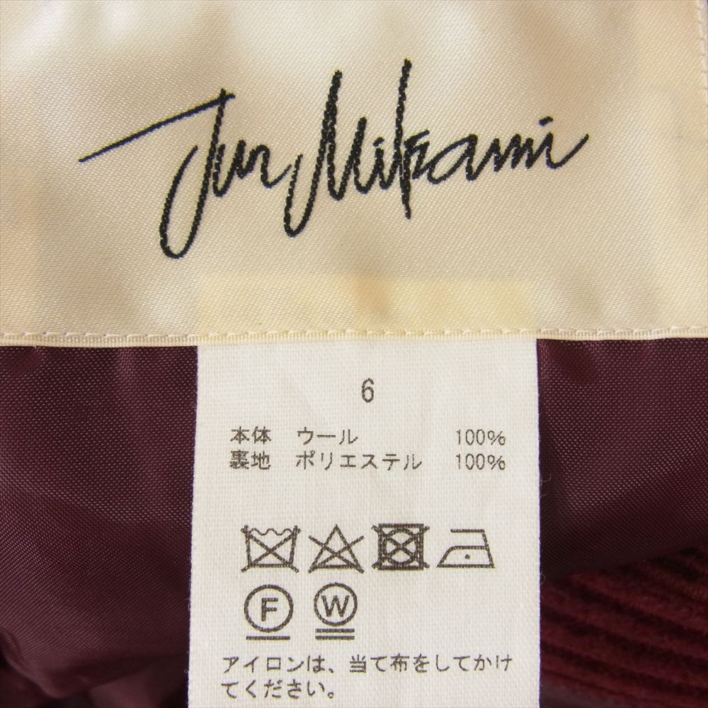 ジュンミカミ 21AW ウール コーデュロイ パンツ エンジ系 6【中古】