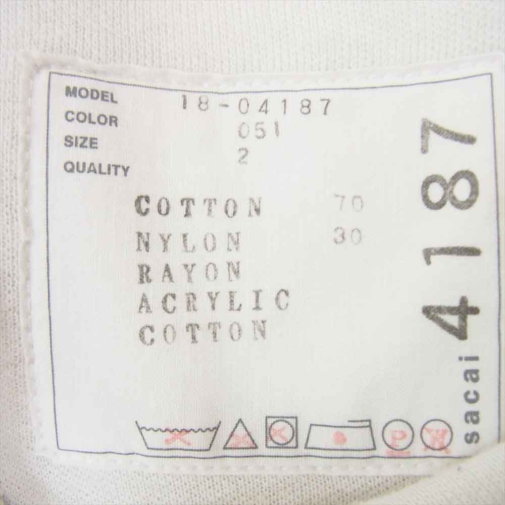 Sacai サカイ 18-04187 エンブレム サイドジップ ロゴ クルーネック トレーナー スウェット グレー系 2【中古】