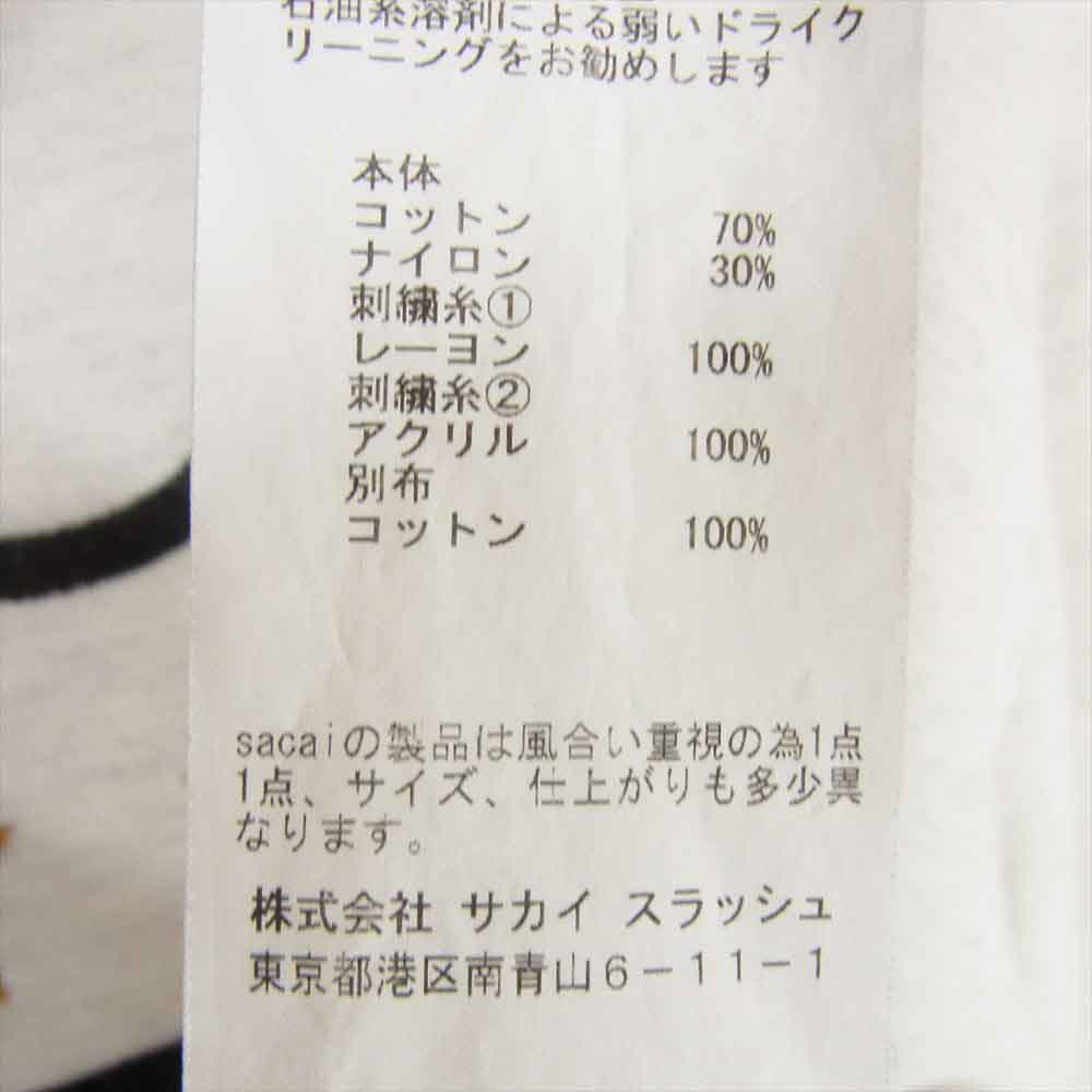 Sacai サカイ 18-04187 エンブレム サイドジップ ロゴ クルーネック トレーナー スウェット グレー系 2【中古】