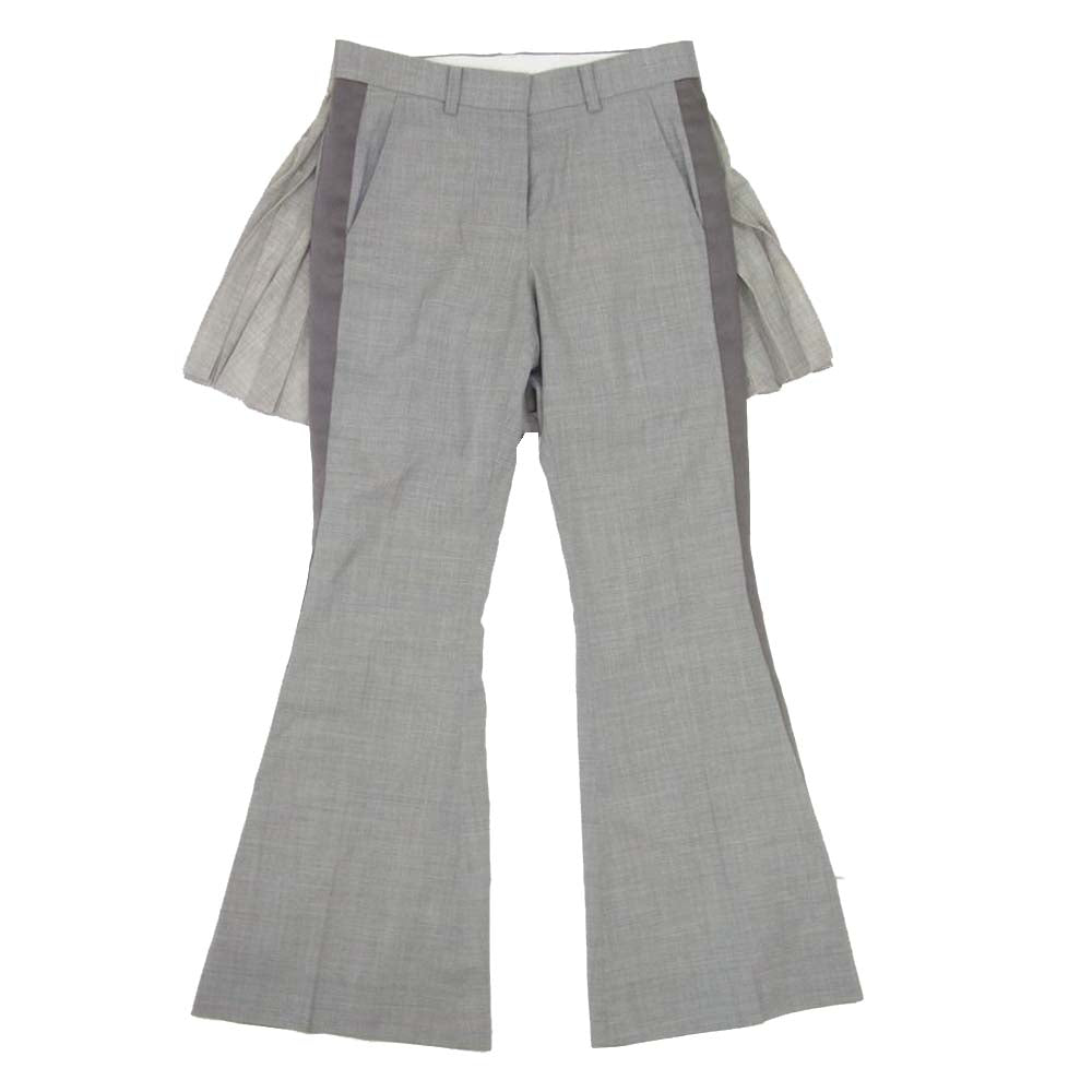 Sacai サカイ 21-05533 プリーツ スカート ドッキング パンツ  グレー系 1【中古】