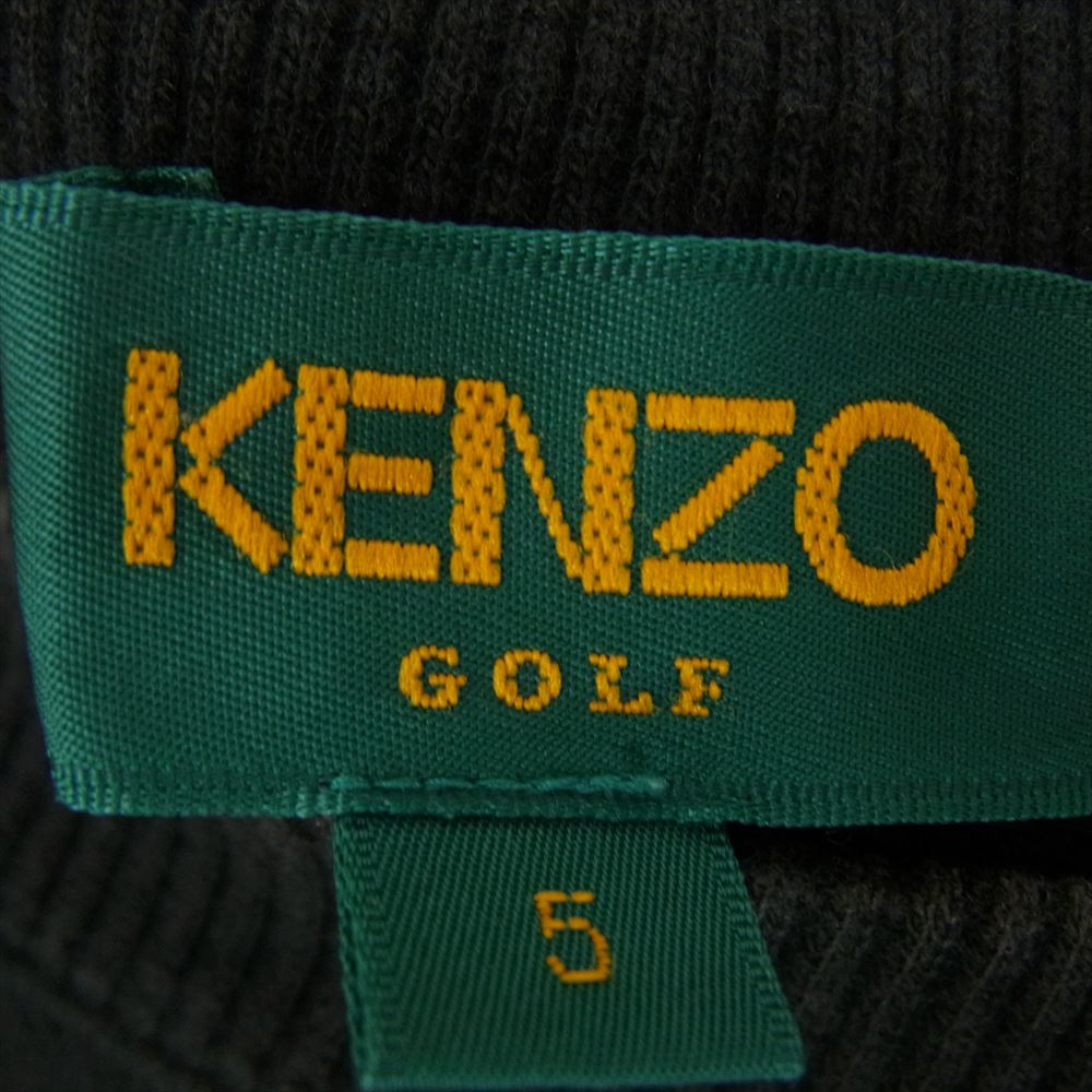KENZO ケンゾー GOLF ゴルフ バック ロゴ刺繍 長袖 クルーネック スウェット トレーナー ブラック系 5【中古】