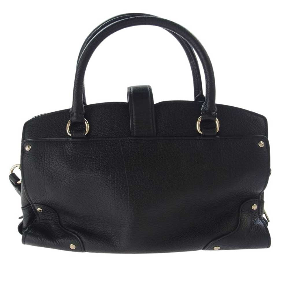 COACH コーチ レザー 2way ハンドバッグ ショルダーバッグ ブラック系【中古】