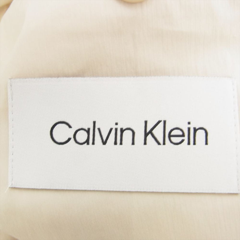 CALVIN KLEIN カルバンクライン PPAPER COTTON イージー セットアップ スーツ オフホワイト系 48 パンツM【極上美品】【中古】