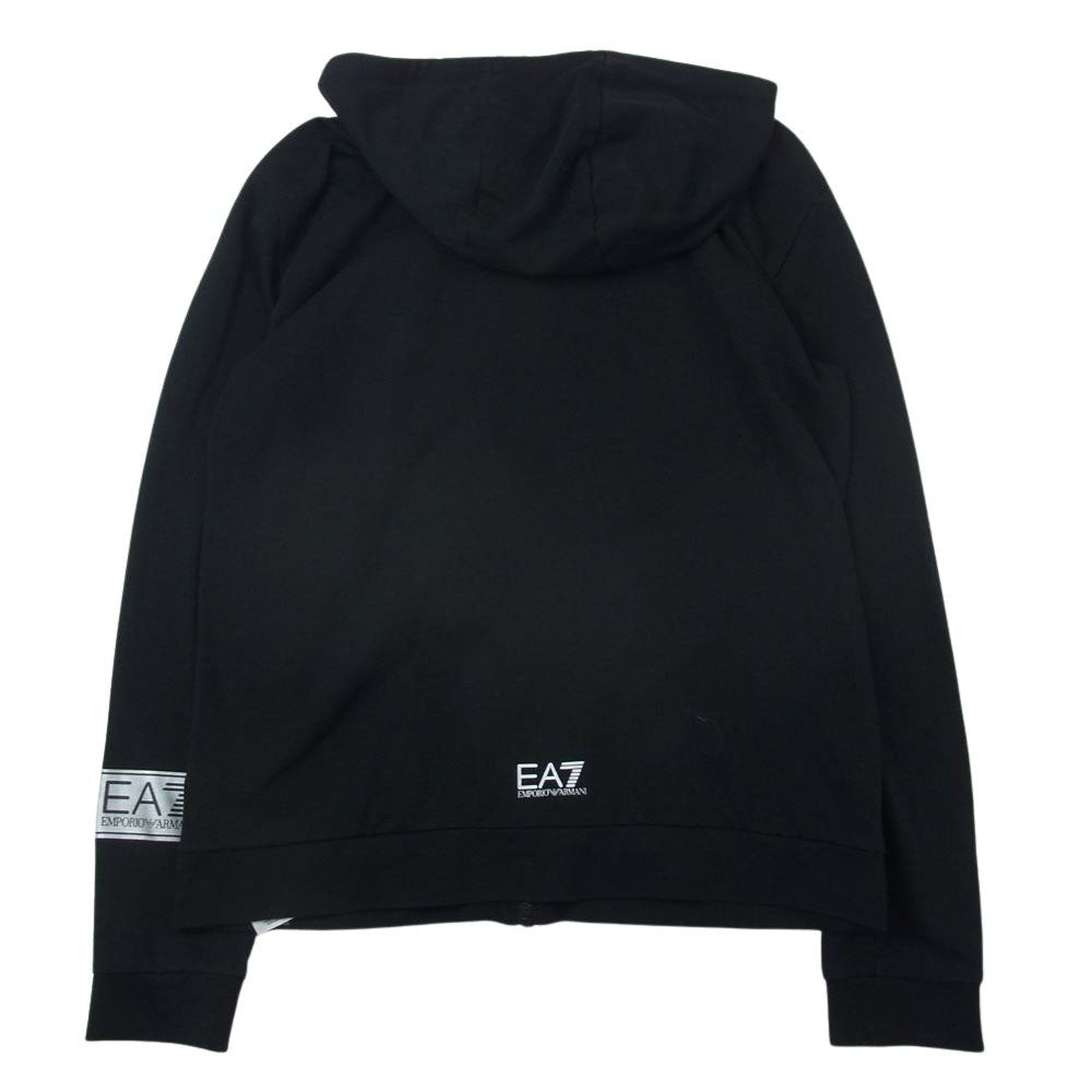 Emporio Armani エンポリオ・アルマーニ 6HPM30 PJ05Z ロゴプリント スウェット ジップ パーカー ブラック系 USA L【中古】