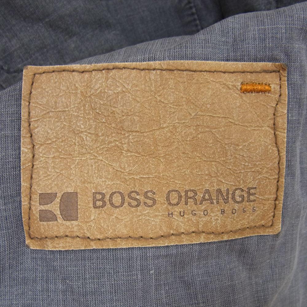 HUGO BOSS ヒューゴボス BOSS ORANGE 麻混 裏地総柄 テーラードジャケット グレー系 US 46R【中古】