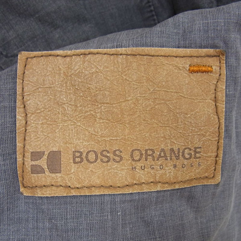 HUGO BOSS ヒューゴボス BOSS ORANGE 麻混 裏地総柄 テーラードジャケット グレー系 US 46R【中古】