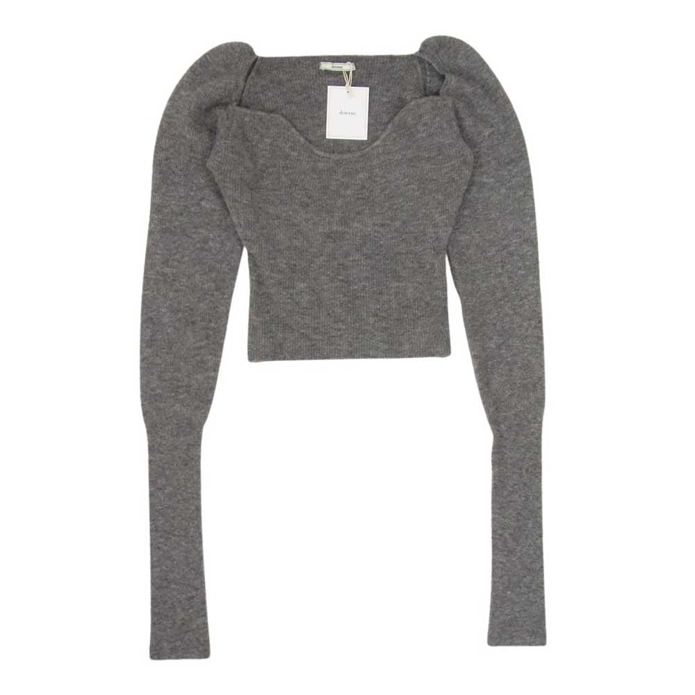 デターム DT071322 Square Neck Knit Top スクエアネック ニット セーター グレー系 0 【極上美品】【中古】