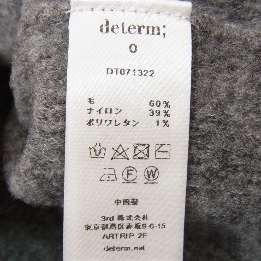 デターム DT071322 Square Neck Knit Top スクエアネック ニット セーター グレー系 0 【極上美品】【中古】