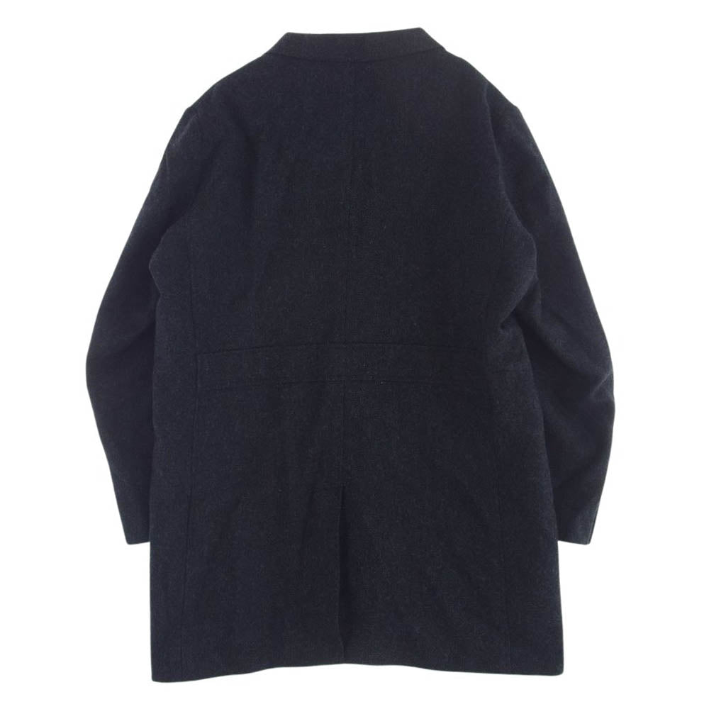 Eddie Bauer エディー・バウアー MOON Woven in England ツイード ウール コート ネイビー系 XL【中古】