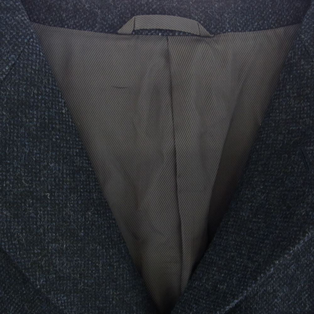 Eddie Bauer エディー・バウアー MOON Woven in England ツイード ウール コート ネイビー系 XL【中古】
