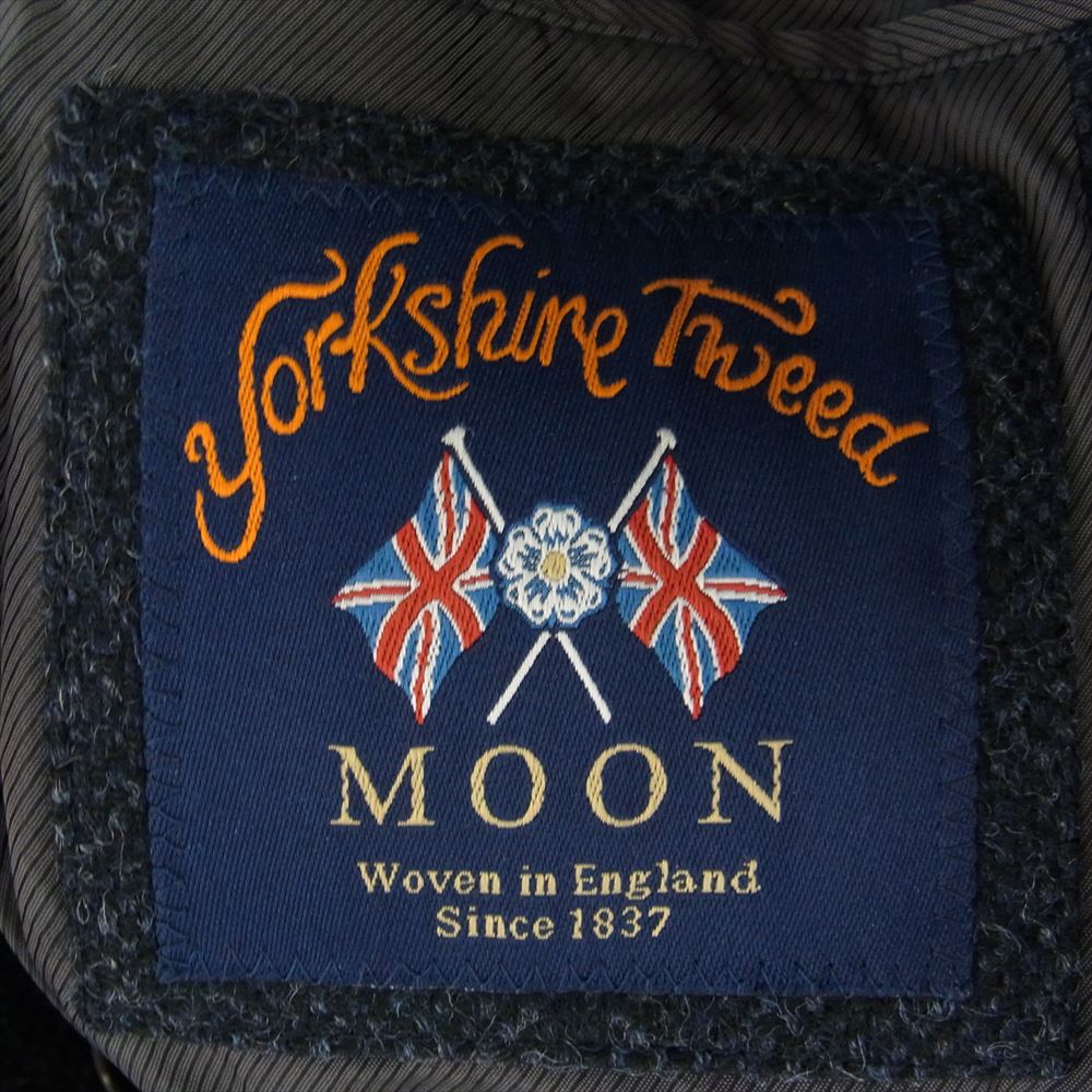 Eddie Bauer エディー・バウアー MOON Woven in England ツイード ウール コート ネイビー系 XL【中古】