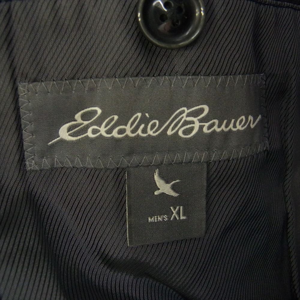 Eddie Bauer エディー・バウアー MOON Woven in England ツイード ウール コート ネイビー系 XL【中古】
