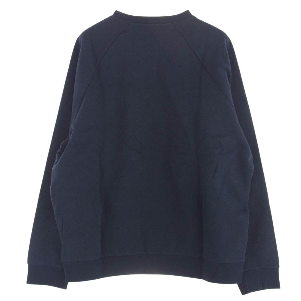 A.P.C. アーペーセー COGVF-H27843 SWEAT SHAUN HEATHERED タータンチェック柄 ロゴプリント クルーネック スウェット ダークネイビー系 XL【極上美品】【中古】