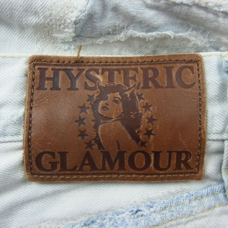 HYSTERIC GLAMOUR ヒステリックグラマー 02171AP08 Crash Repair Denim Pant  クラッシュ リペア ダメージ加工 スタッズ デニム パンツ ブルー系 29【中古】